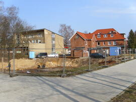 Baugrube für ein Mehrfamilienhaus